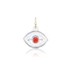 Rock Crystal and Coral Eye Charm