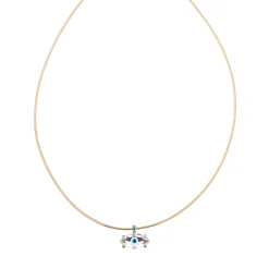 Rock Crystal Fortuneye Necklace in Yellow Gold