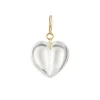 Rock Crystal Mini Split Heart Charm