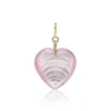 Rose Quartz Ripple Heart Charm