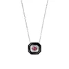 Ruby and White Diamond Oui Necklace in White Gold