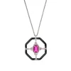 Ruby and White Diamond Oui Pendant in White Gold