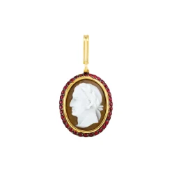 Ruby Precious Cameo Charm in Yellow Gold