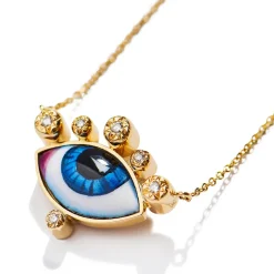 Russe Petit Bleu Diamond Necklace in Yellow Gold