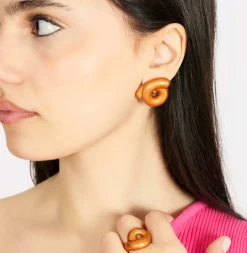 Savanna Orange Tarallo Earrings in Silver