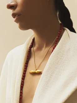 Seed Vessel Pendant in Yellow Gold