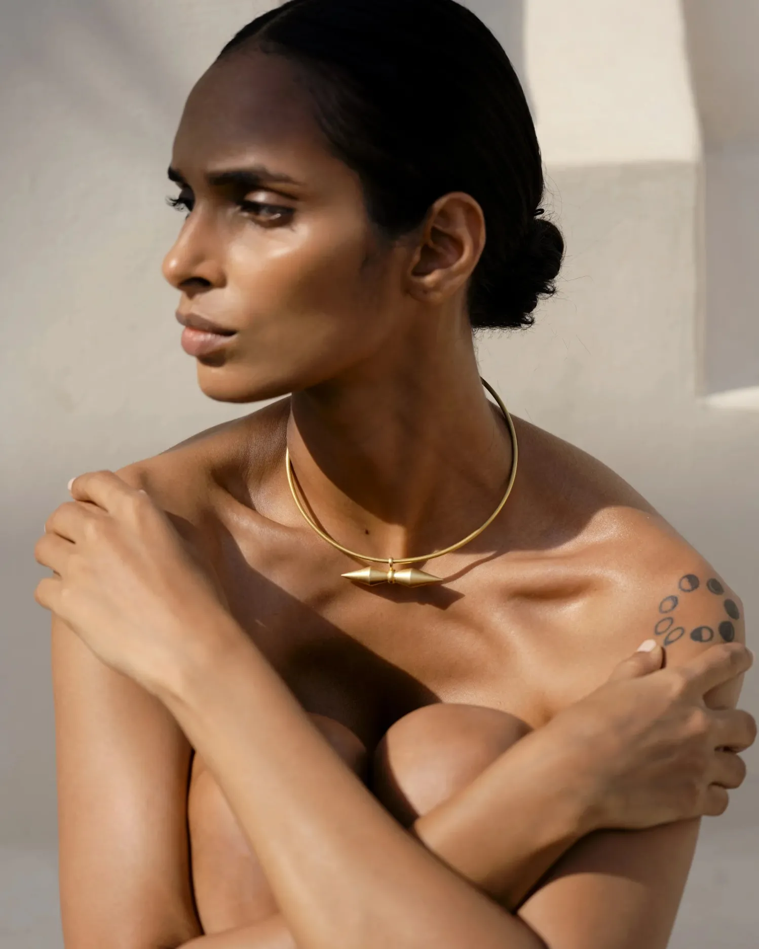 Seed Vessel Pendant in Yellow Gold