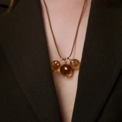 Small Citrine and Diamond Smiley Face Charm