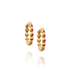 Small Demetra Pink Sapphire Hoops