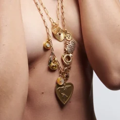 Small Diamond Open Heart Charm