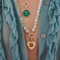 Small Diamond Open Heart Charm