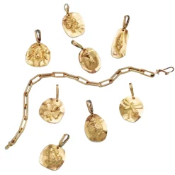 Spider Medal Charm in Yellow Gold