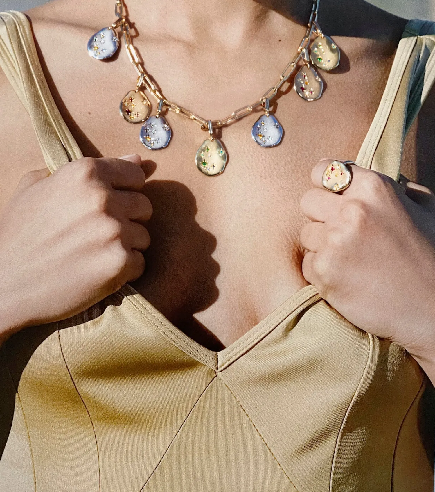 Starry Night Charm in Yellow Gold