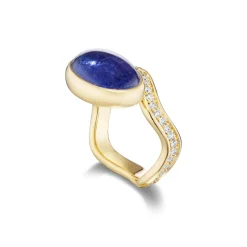 Tanzanite & Diamond Curve Aurora Ring