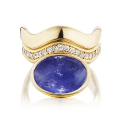 Tanzanite & Diamond Curve Aurora Ring