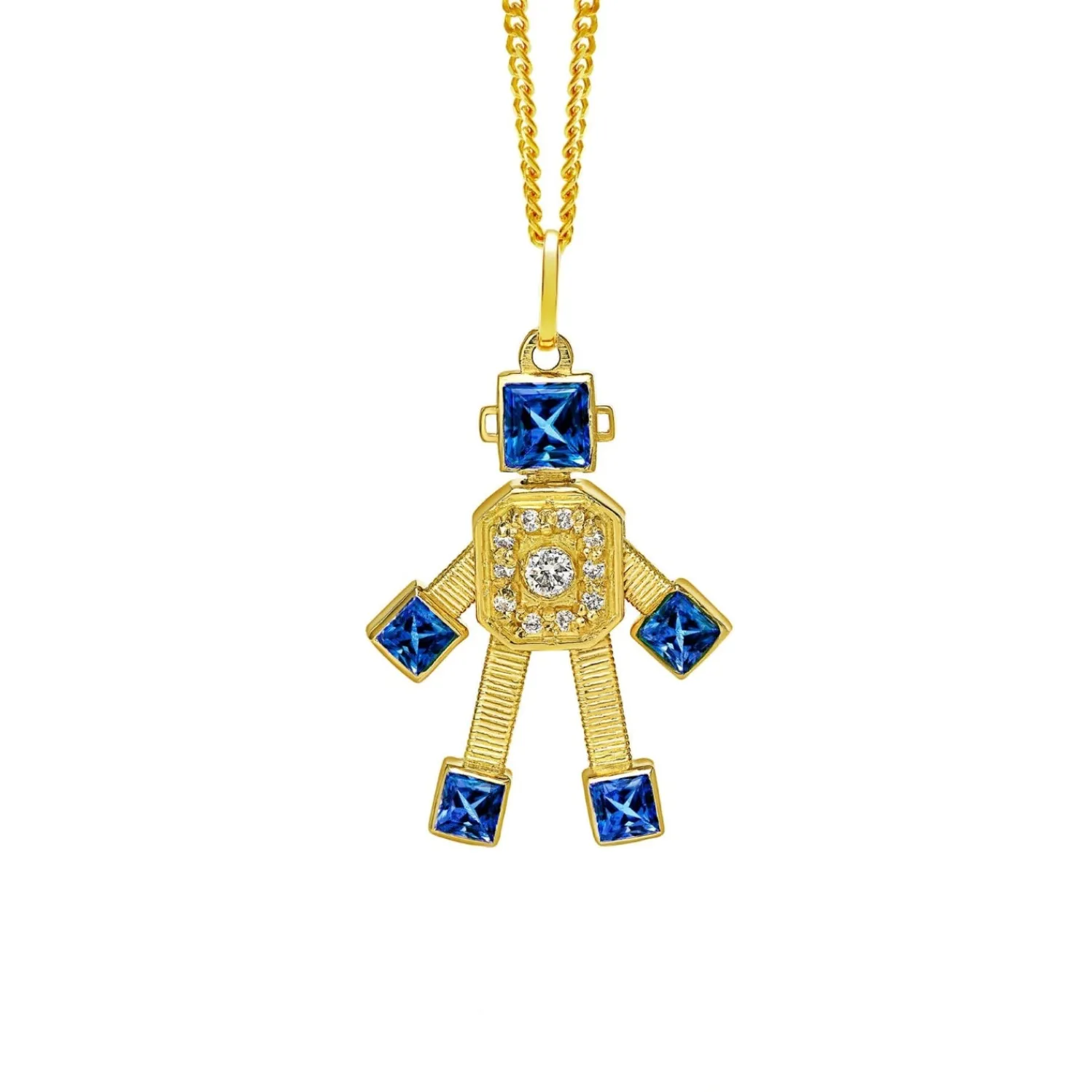 Tanzanite Van Mini Heart Pendant in Yellow Gold