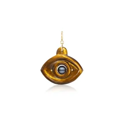 Tiger's Eye and Black Pearl Eye Charm