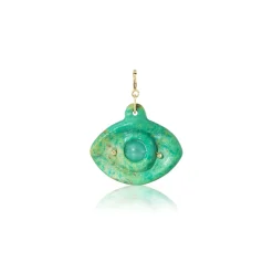 Turquoise and Chrysoprase Eye Charm