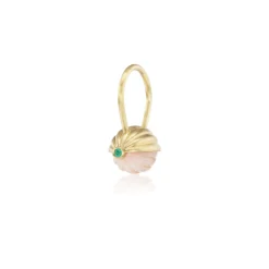 Vintage Scalloped Coral Charm in Yellow Gold