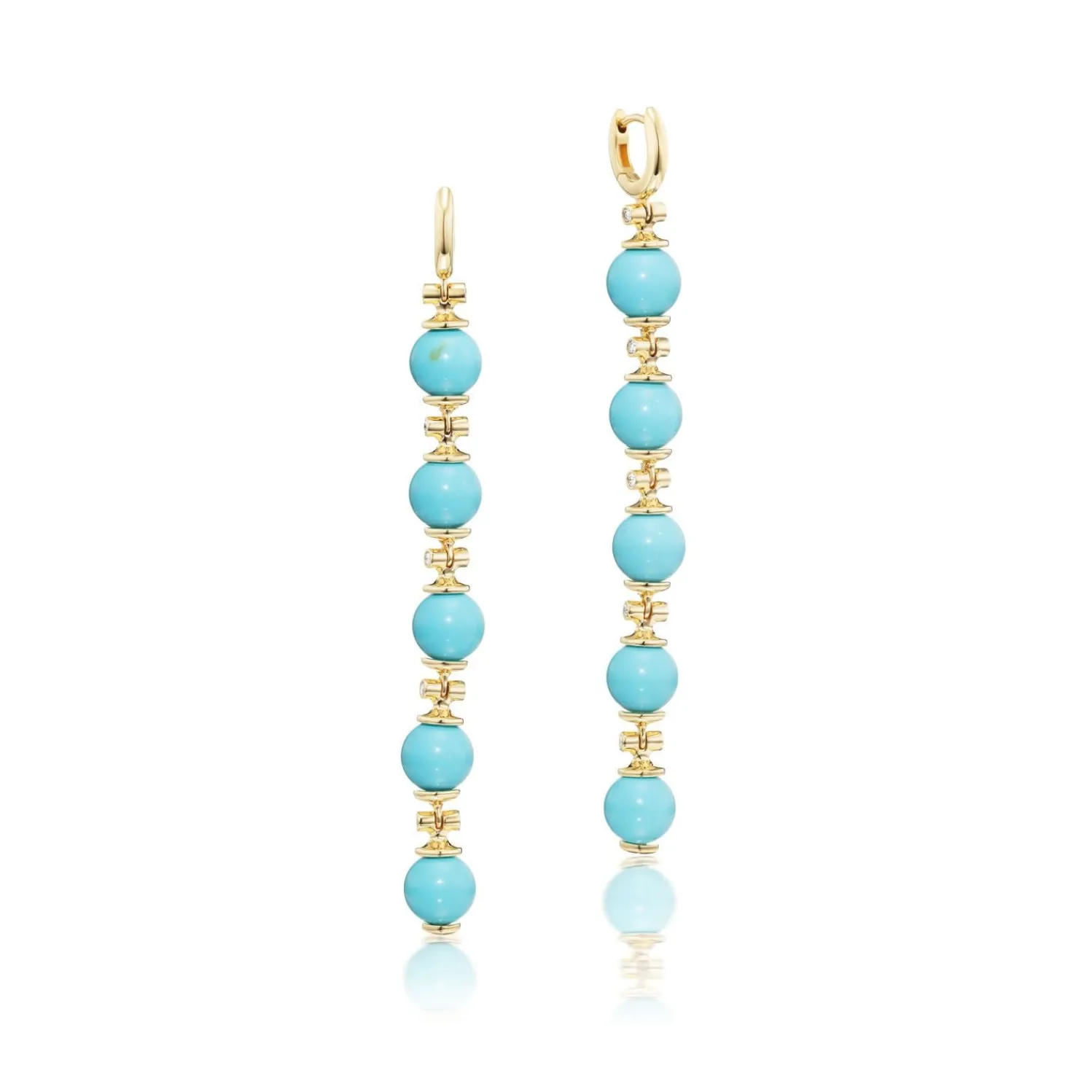 Vintage Turquoise Porto Drop Earring in Yellow Gold