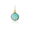 Vintage Turquoise Shell Charm in Yellow Gold