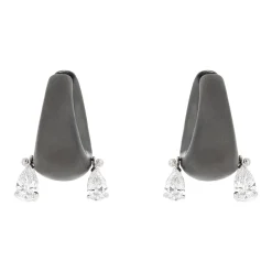 White Diamond and Blackened White Gold ME Earrings
