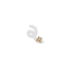 White Diamond and White Enamel Mini Loop Stud