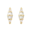 White Diamond Baguette Spectrum Revisited Large Stud in Yellow Gold