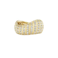 White Diamond Contra Cocktail ring in Yellow Gold