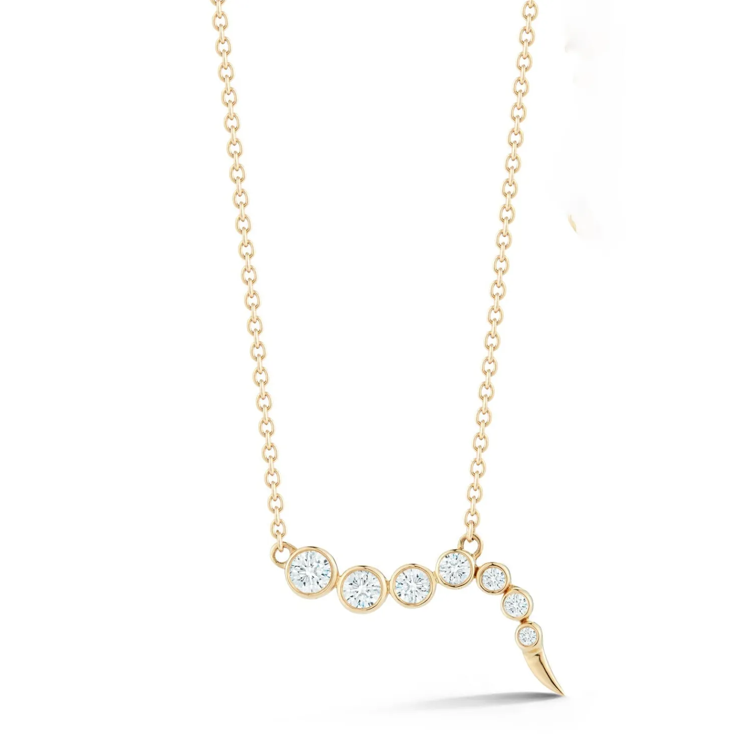 White Diamond Delphina Necklace in Yellow Gold