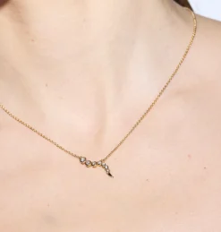 White Diamond Delphina Necklace in Yellow Gold