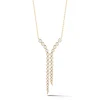 White Diamond Delta Pendulum Necklace in Yellow Gold