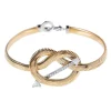 White Diamond Feelings Knot Bracelet in Yellow Gold
