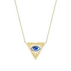 White Diamond Isida Petit Bleu Necklace in Yellow Gold