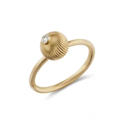 White Diamond Karko Ring in Yellow Gold
