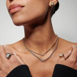 White Diamond Kin Necklace in White Gold