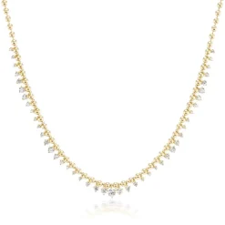 White Diamond Kin Necklace in Yellow Gold