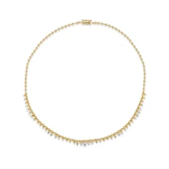 White Diamond Kin Necklace in Yellow Gold