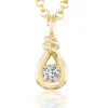 White Diamond Large Boa Charm in Yellow Gold