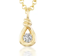 White Diamond Large Boa Charm in Yellow Gold