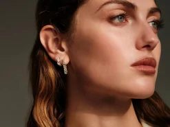 White Diamond Large Rivulet Hoops in White Gold