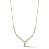 White Diamond Large Zen Necklace in Yellow Gold