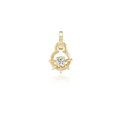 White Diamond Louise Charm in Yellow Gold