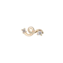 White Diamond Mini Loop Earring in Gold