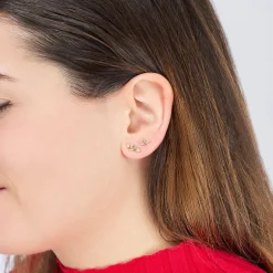 White Diamond Mini Loop Earring in Gold