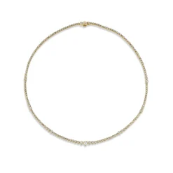 White Diamond Rainsun Heart Necklace in Yellow Gold