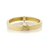 White Diamond Scuba Trio Bangle in Yellow Gold