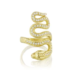 White Diamond Snake Ring