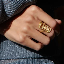 White Diamond Snake Ring