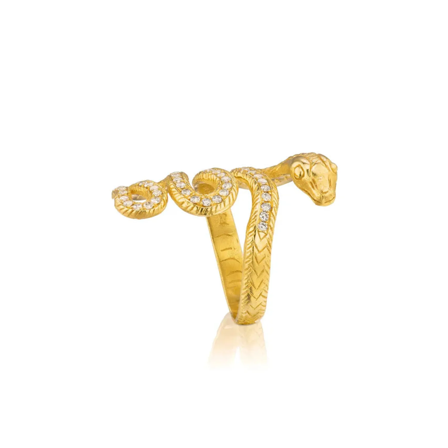 White Diamond Snake Ring